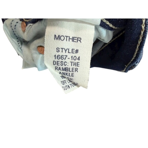 Mother THE RAMBLER ANKLE in Off Limits Dark Wash $258 Button Fly Size 28 - Picture 12 of 13